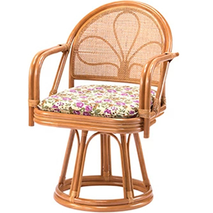 Amazon｜天然籐 肘付き ラタンチェア 花柄 (ハイタイプ)｜座椅子