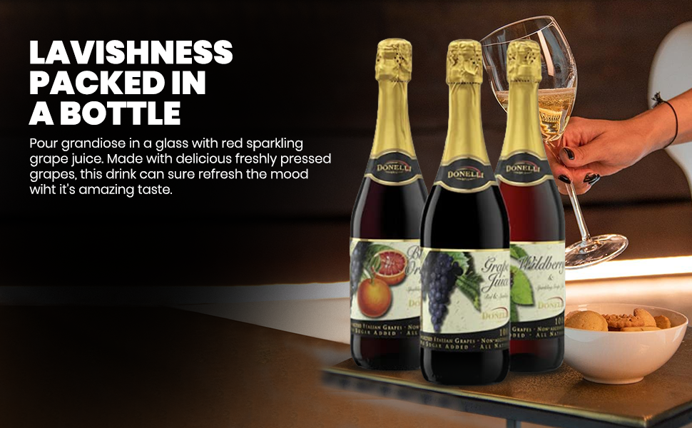 Donelli Wildberry Sparkling Grape Juice NonAlcoholic 750ml, 46 OFF