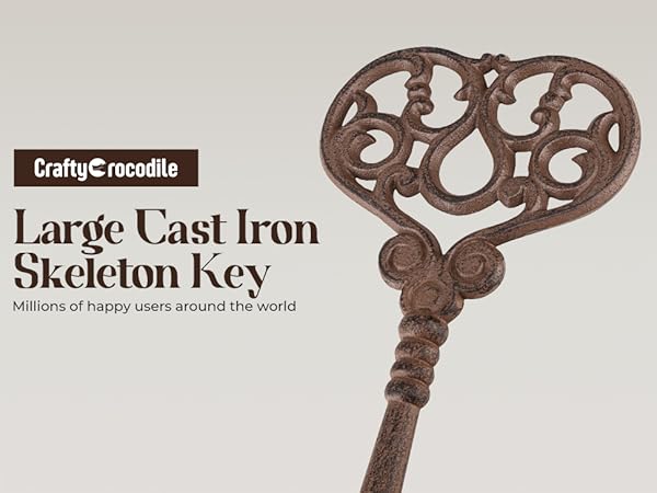 大きな大きな鍵のオブジェ　金属製　サイズ43×18×2 Amazon.com: CraftyCrocodile Large Cast Iron Skeleton Key