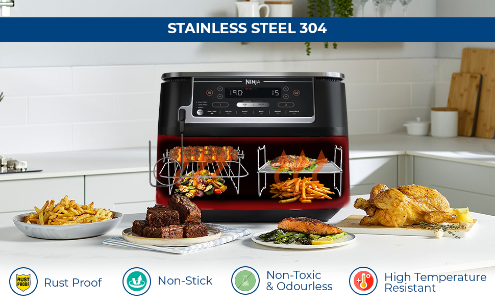 Ninja AF400UK Air Fryer Racks for 9.5L Ninja Dual air Fryer Large