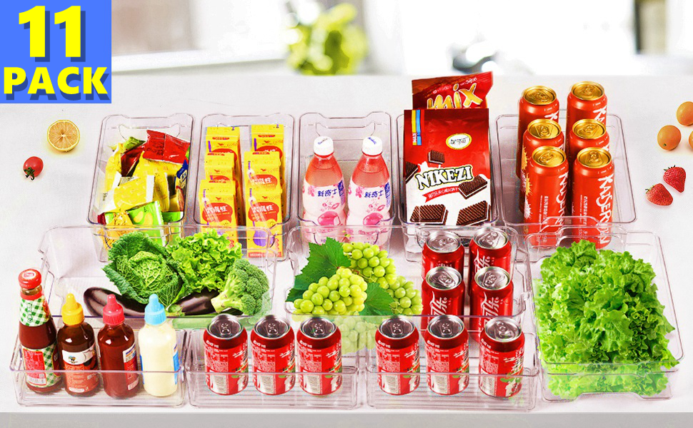 Refrigerator Organizer Bins - Cabinet Organizers and Storage, Freezer, Kitchen Cabinet