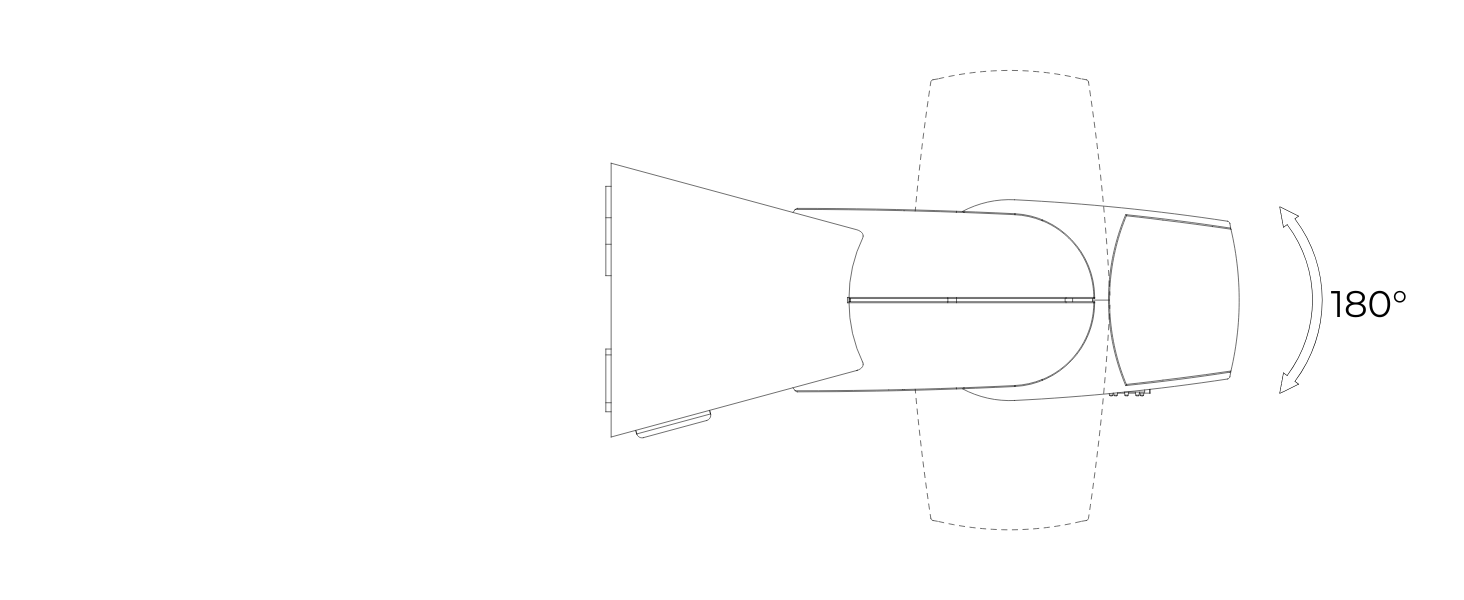 angle 180 degrees swivel