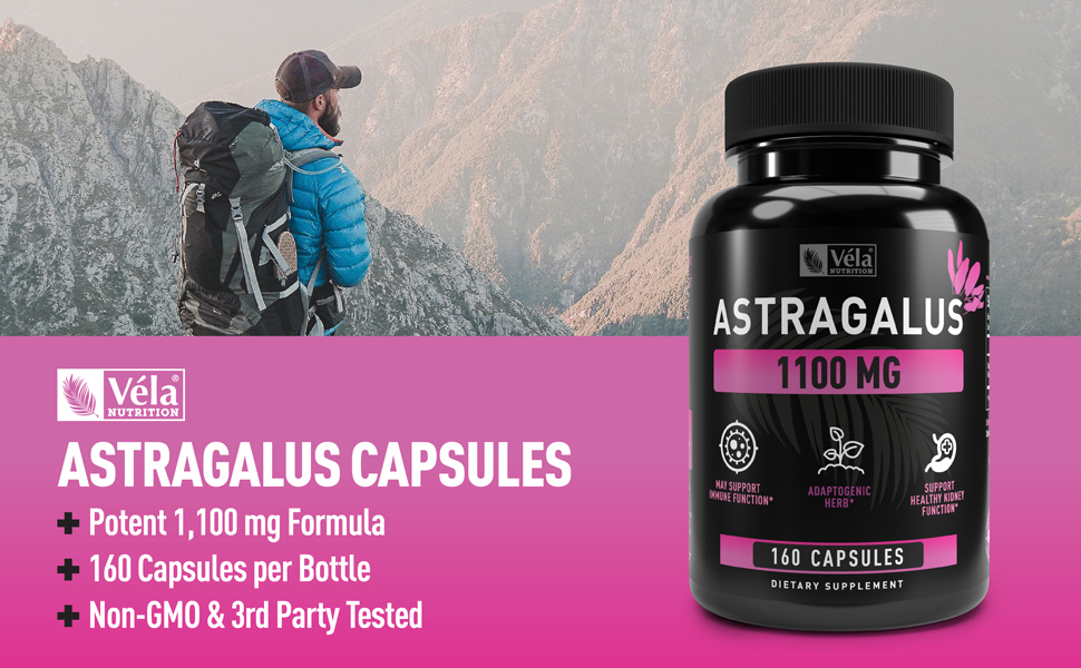 Vela’s Astragalus Capsules 1100 mg* Adaptogenic Herb