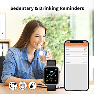 Smart watch Sedentary Reminder & Alarm Clock& Drinking reminderfitness tracker for men women