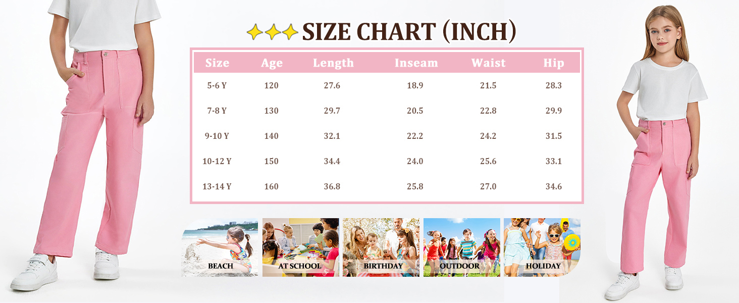 Girls Fashion Baggy Cargo Pants