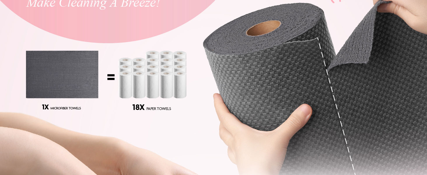 Checkerboard Microfiber Cleaning Cloth Roll