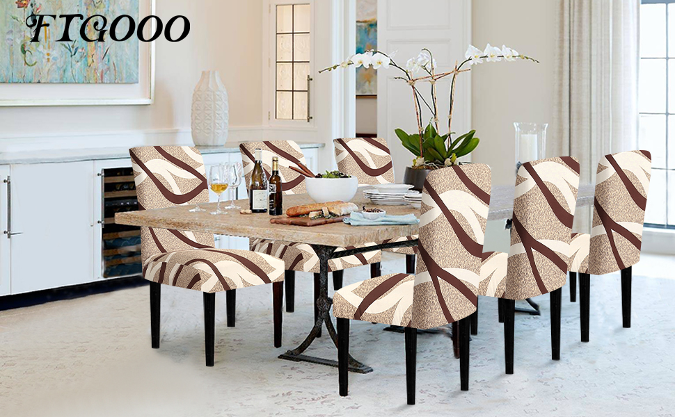 FIGOOO Chair Covers for Dining Room Set of 4 Stretch Dining