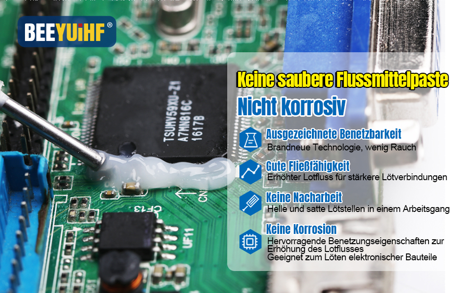 BEEYUIHF NoClean Flux Soldering, Solder Paste Flux, SMD Electronic Solder Flux Solder Paste