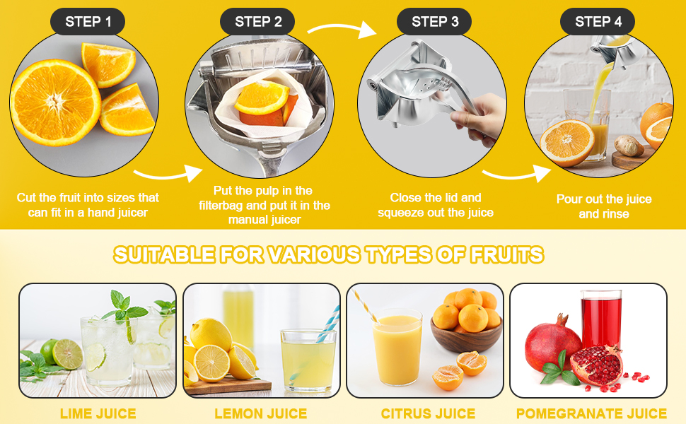 ALEEHAI Lemon Squeezer Citrus Juicer Hand Press Heavy Duty