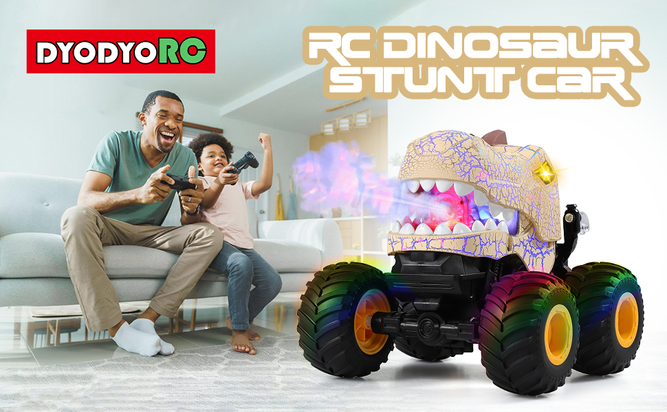 remote control monster trcuk beige dinosaur 01