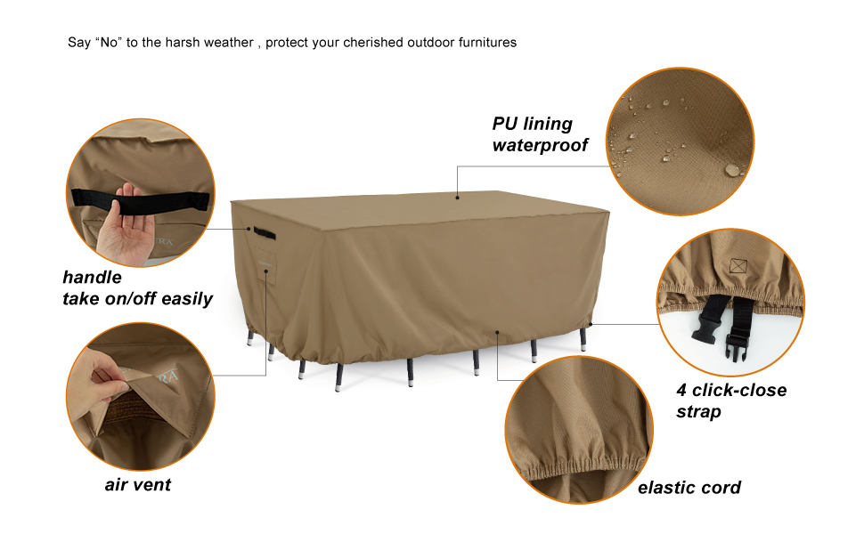 Tempera Outdoor Dining Set Cover for Outside Table and