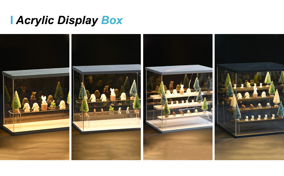 MECCANIXITY Clear Acrylic Display Case with LED Light 4