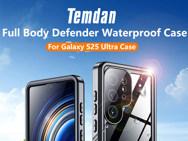 Temdan for Samsung Galxy S25 Ultra Case Waterproof Phone Case