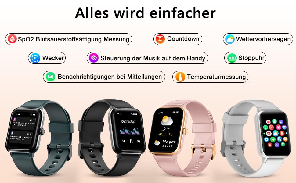 Blackview Smartwatch,R3 Pro Damen Herren Fitnessuhr,1,69 Zoll Smart