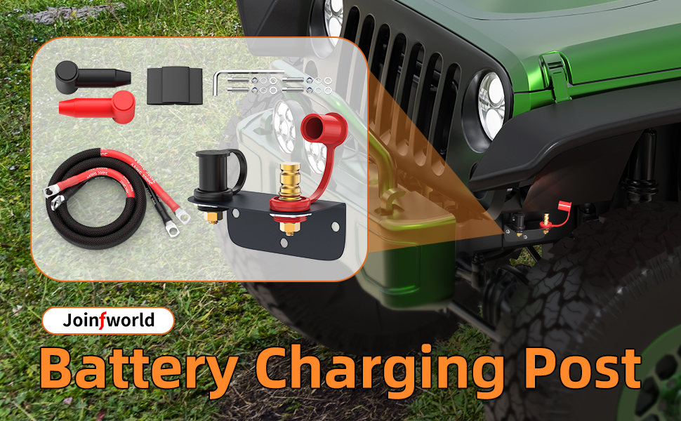 Joinfworld Remote Battery Terminals 3/8" Stud Battery Jump Post with Heavy Duty