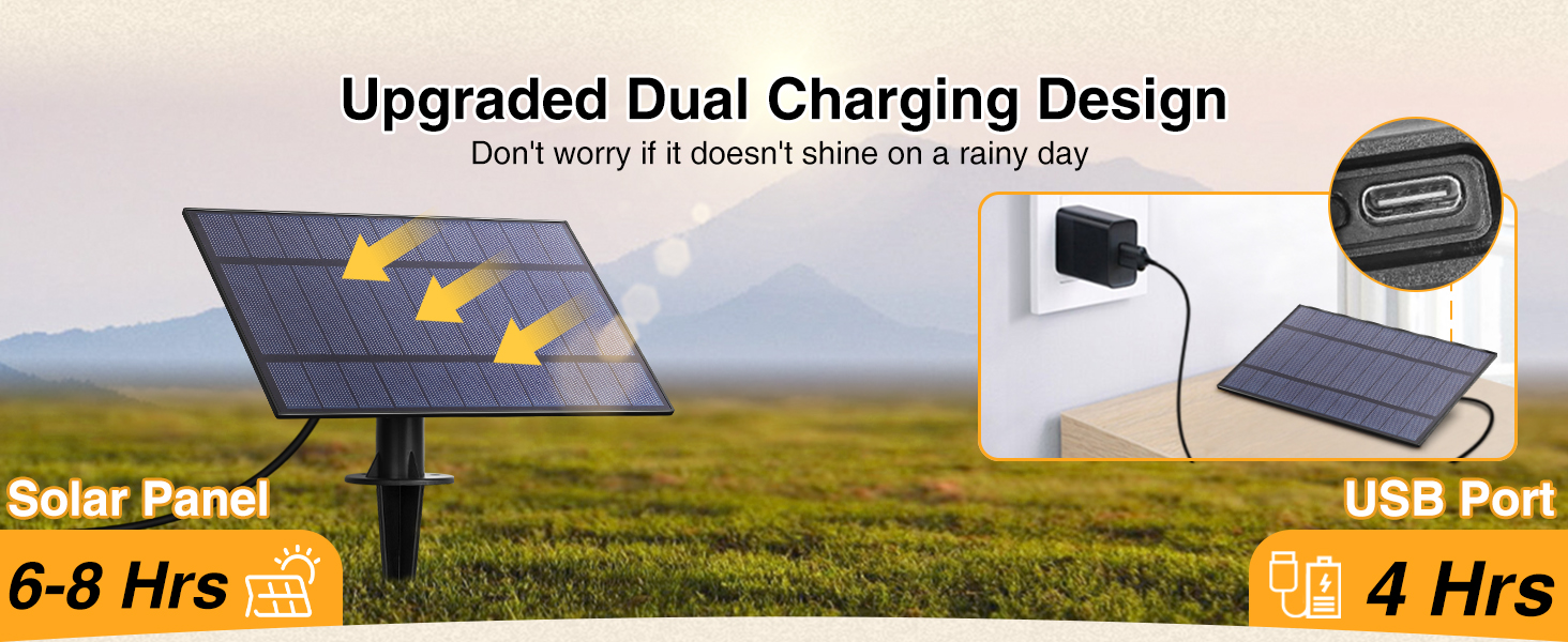 outdoor and indoor dual charging design