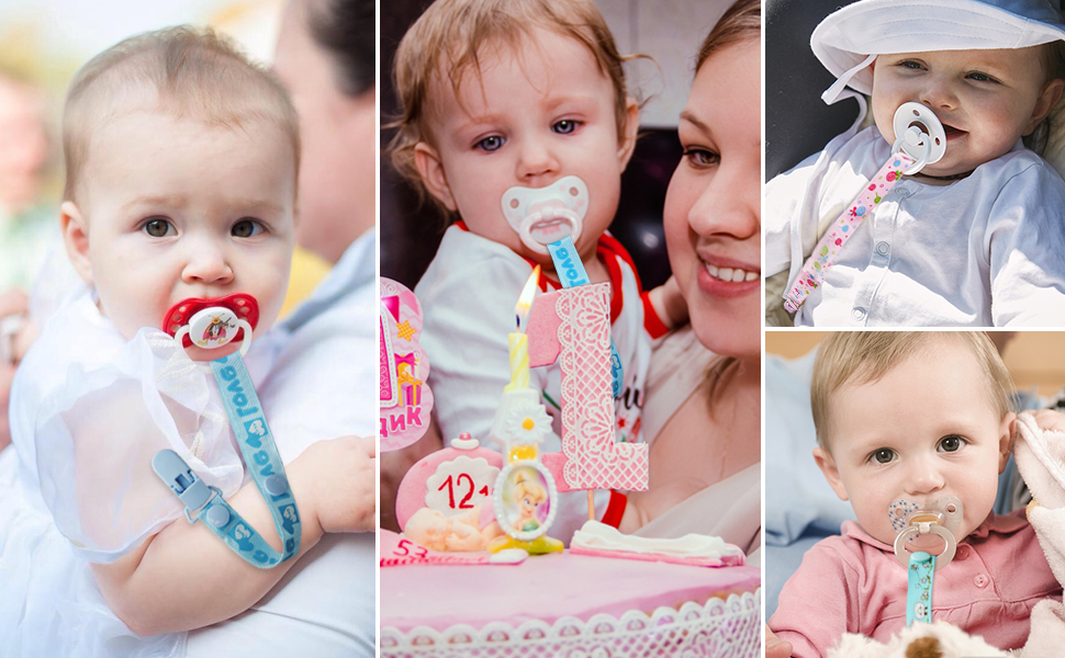 Dummy Clips 6 Pack, VAKKI Baby Pacifier Clips Premium Quality Modern