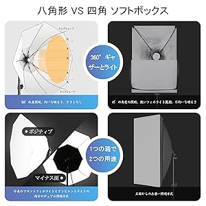 【新品未使用】 LOMTAP 写真撮影 照明キット Amazon | LOMTAP 撮影照明キット 70cmソフトボックス 白い八角形