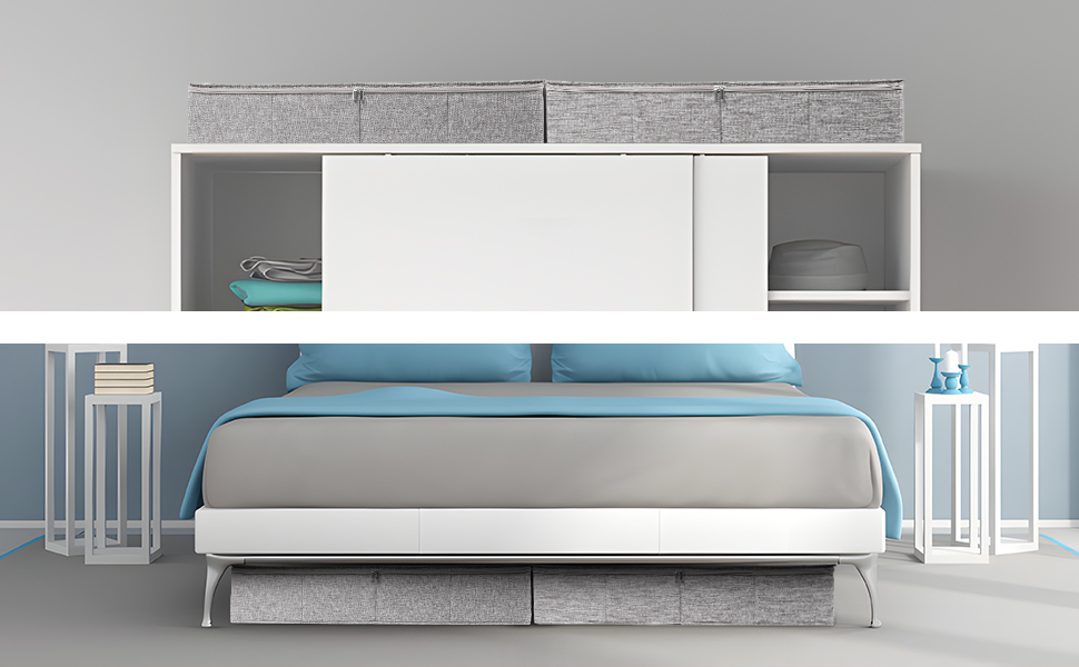 JUPELI Underbed Storage，2 Pack Large Under Bed storage boxes with Lids