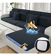 MAXIJIN Waterproof 4 Pieces Couch Cushion Covers for Sectional Sofa Seat Slipcover Stretch Sectio...