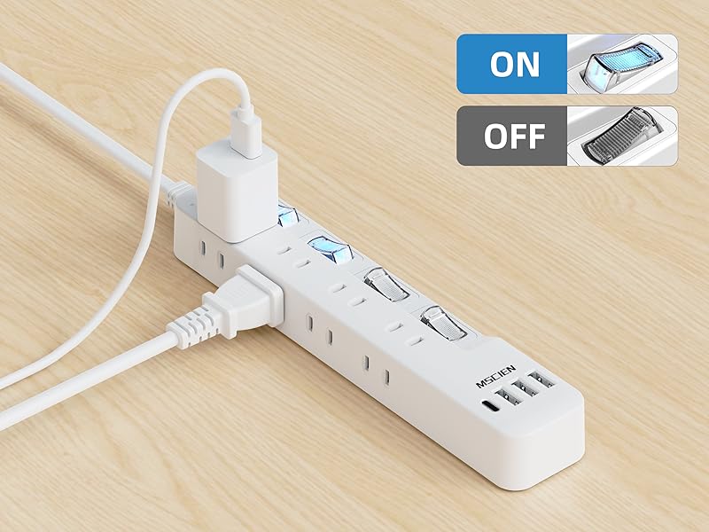 Amazon.co.jp: Mscienエムサイン 電源タップ usb付き 8個AC口 1