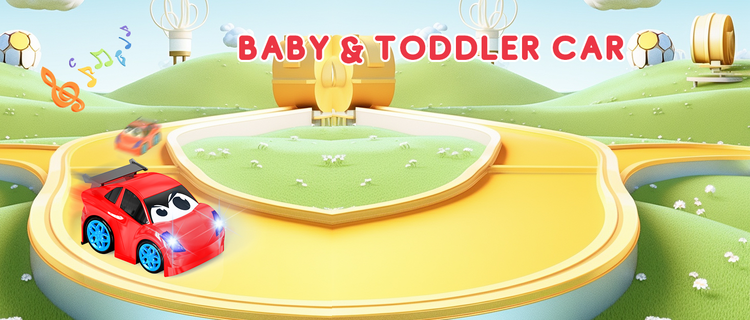 JOLLY FUN Remote Control Car for Toddlers with LED&Music