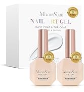 MelodySusie 2PCS Hema Free Gel Top Coat and Base Coat Set,Hema free,Hpma free,Tpo free,No Wipe,So...