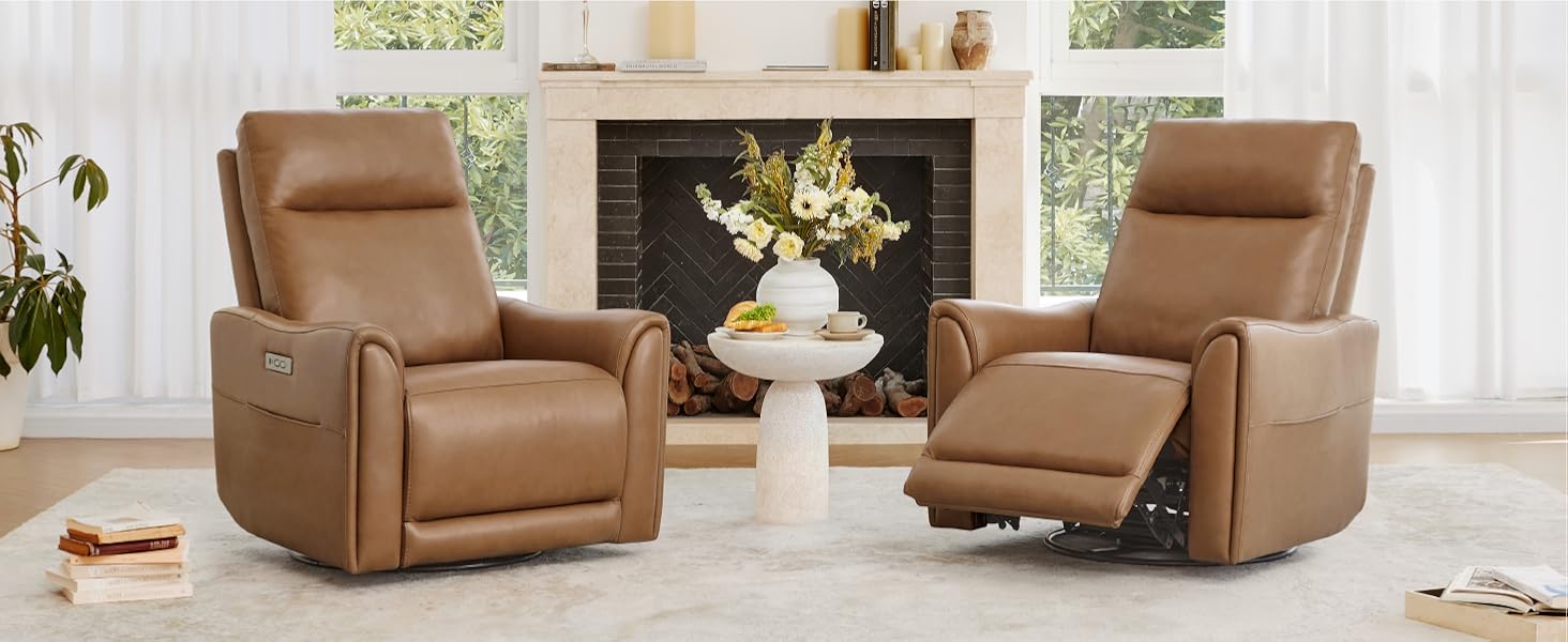 brown leather recliner chair