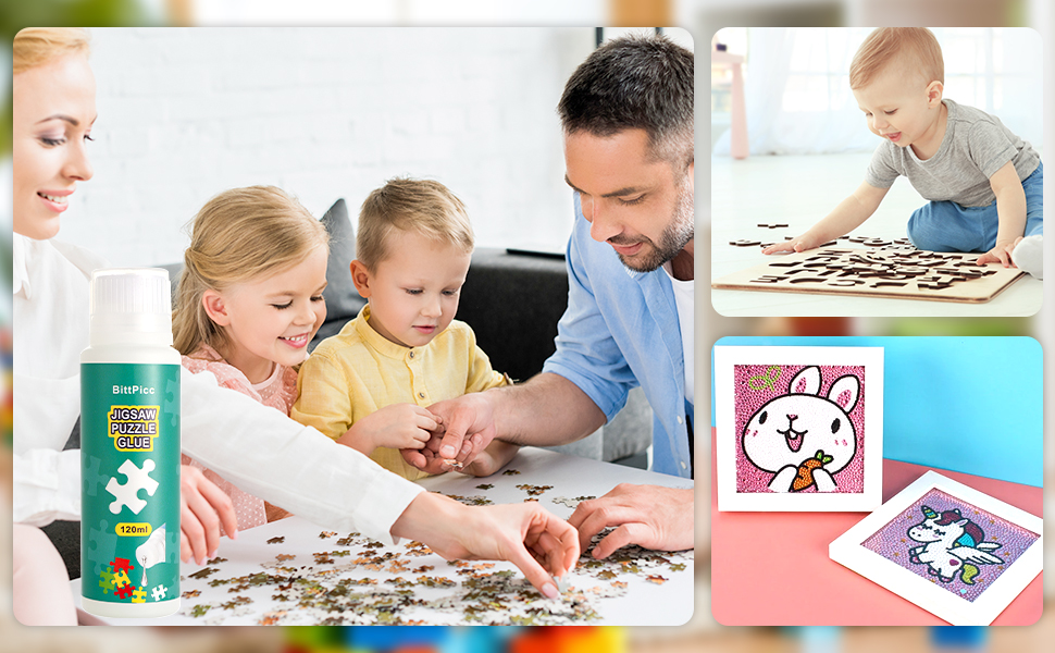 2Pack Jigsaw Puzzle Glue with Sponge Head Non Toxic PVA