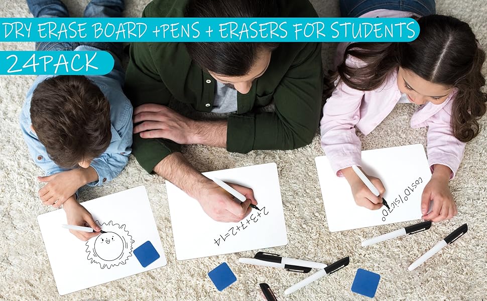 24 Pack Dry Erase Boards, Small White Board Portable,9"x12