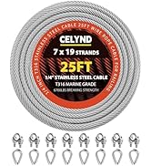 CELYND Stainless Steel Cable for Railing - 25FT 1/4