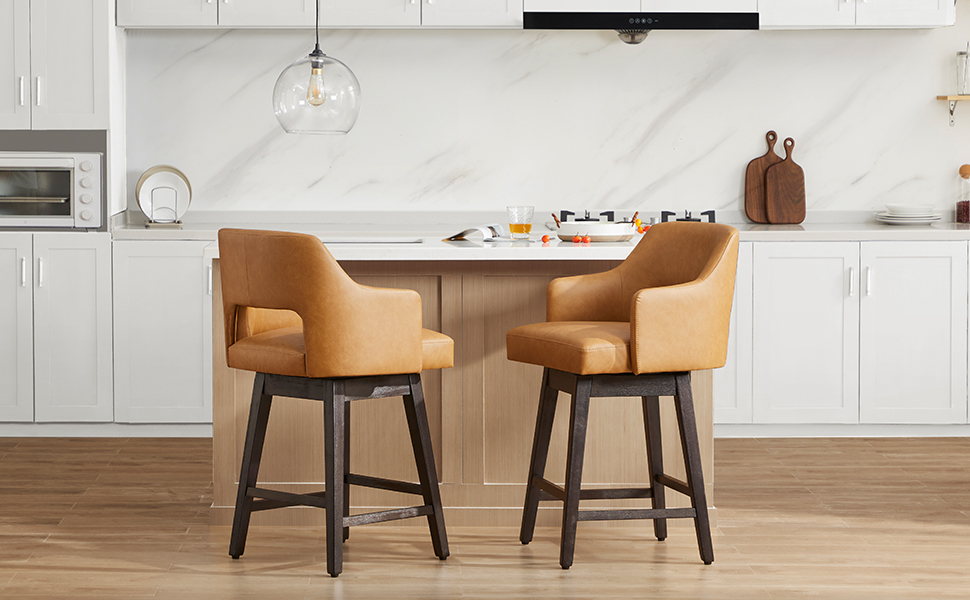 CHITA Counter Height Bar Stools Set of 2, Upholstered