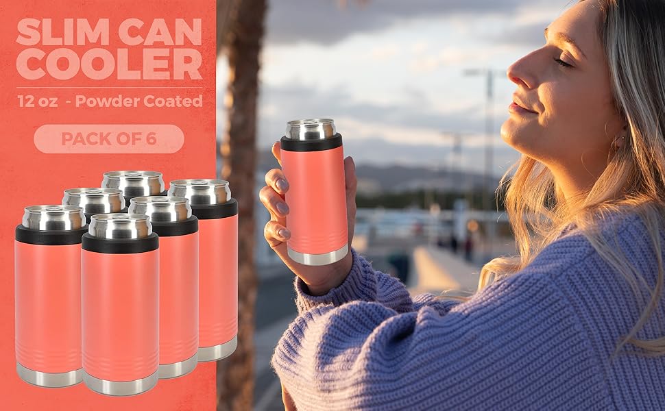 Clear Water Home Goods Slim Can Cooler Stainless Steel