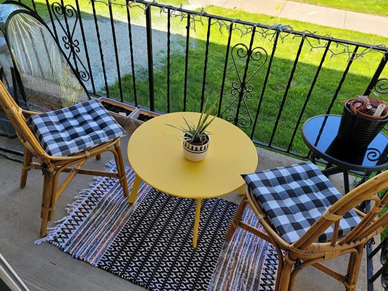 Grand patio Round Steel Patio Coffee Table, Weather