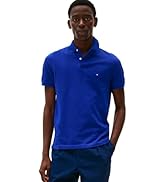 Tommy Hilfiger Men's Short Sleeve Polo Shirts in Regular Fit with Stretch and Organic Pique Cotton