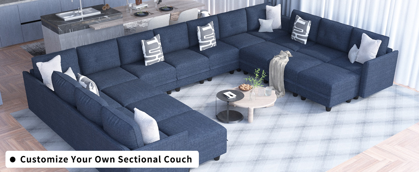 LLappuil Modular Sofa Sectioanl Sofa 9 Seater Oversized