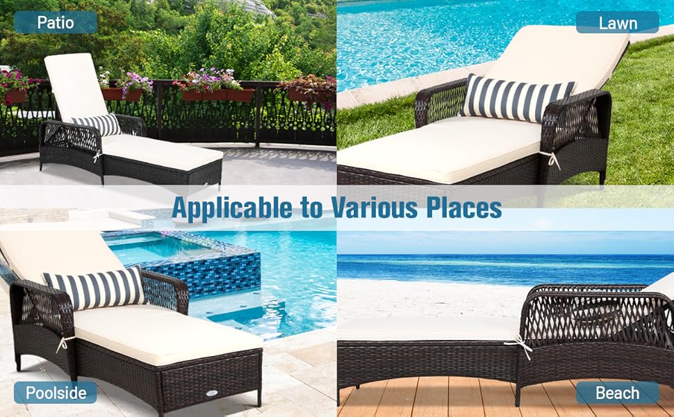 patio cushioned lounger chair