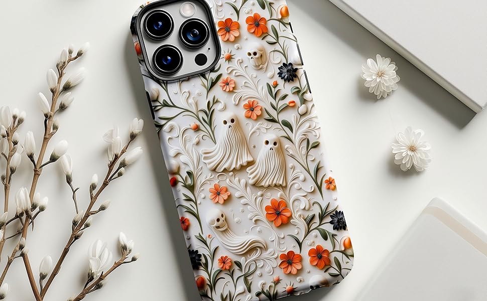 Mainrenka Halloween Cases for iPhone 16 Pro, Cute Kawaii