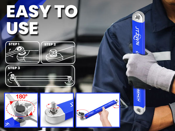 JTZWN Offset Extension Wrench, 15 Inch Impact Ready Offset