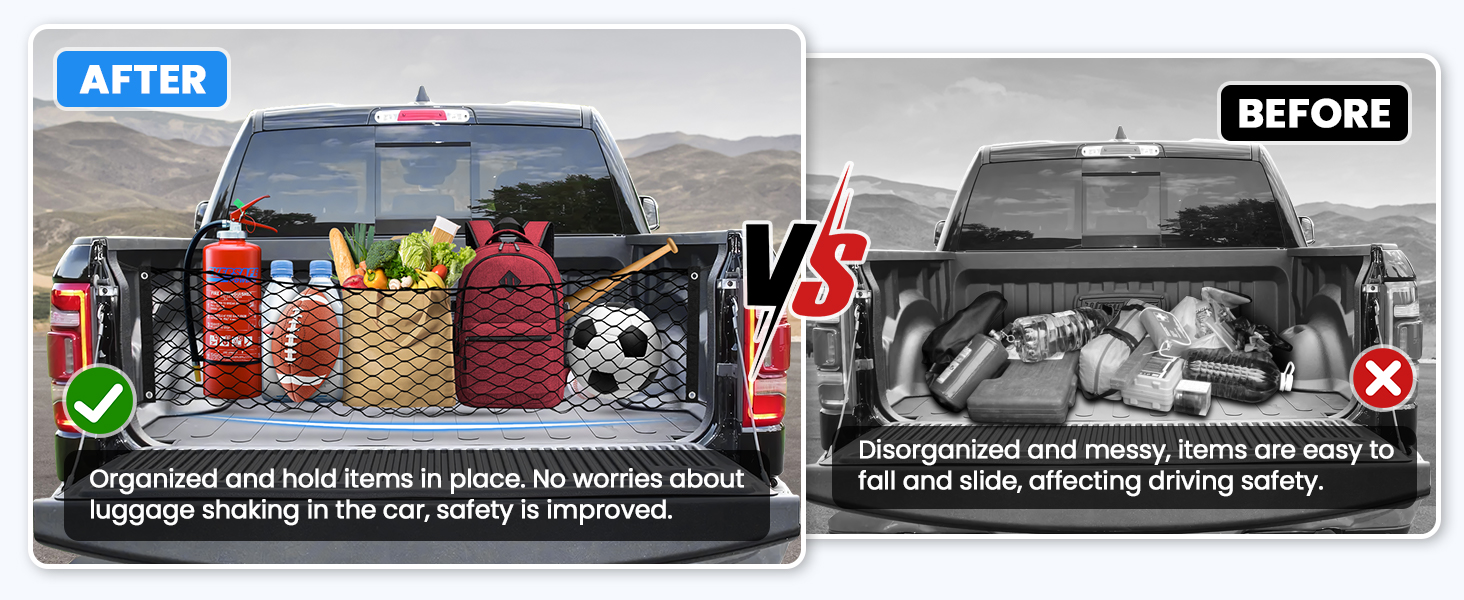 Canvcle Truck Bed Cargo Net for 20192025 Dodge Ram 1500