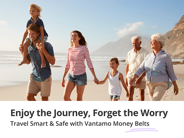 Travel Wallet Money Belt, RFID Protected Includes Global Recovery Tags safety pouch Returnme bag