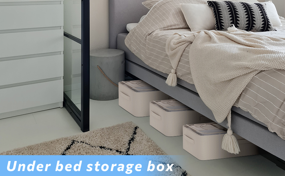 Under Bed Storage Bins Frame Storage Box Oxford Fabric