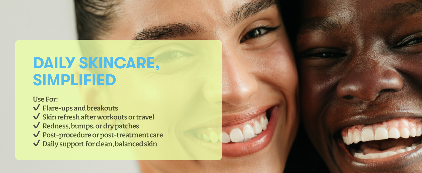 Daily skincare simplified. For redness, bumps, post-procedure and post-treatment