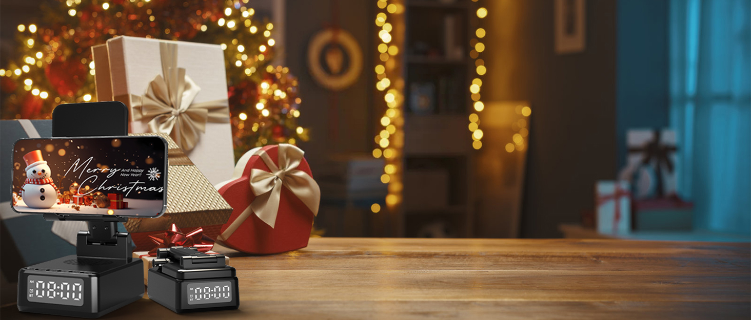 Cell Phone Stand with Wireless Bluetooth Speaker and wireless charger