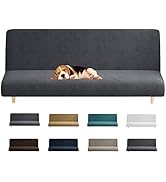 MAXIJIN Velvet Futon Cover Stretch Futon Slip Cover Full Size Futon Mattress Cover Armless Sofa B...