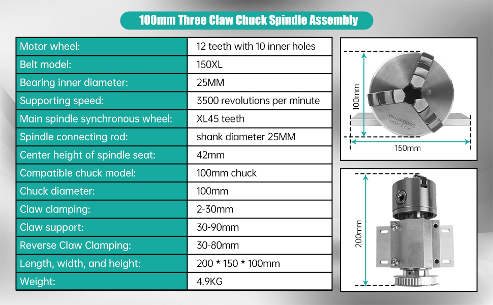 3 inch self centering metal lathe chuck