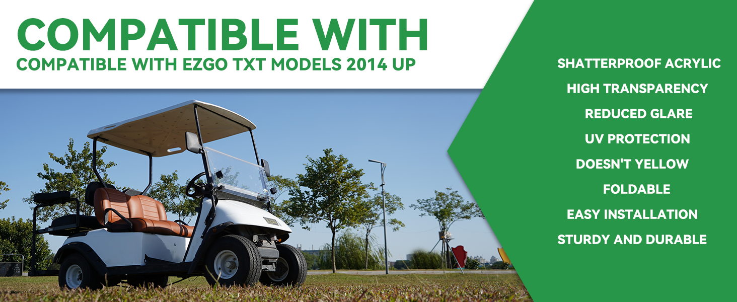 XUANYUDG0769 Golf Cart Windshield Fits 2014up EZGO TXT