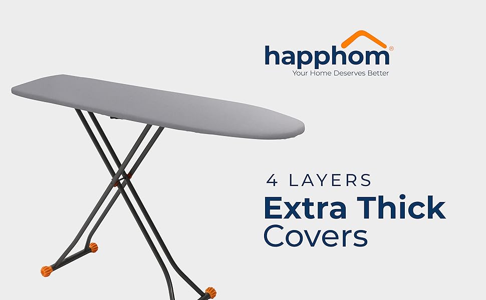 happhom Ironing Board Cover and Pad, Silver Coated Iron Pad Covers for