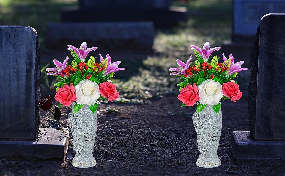 Amazon.com: Cemetery Vase, Memorial Grave Vase with Ground