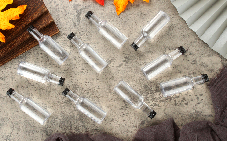 YAYODS 50PCS 50ML Mini Liquor Bottles, Small Plastic Empty Spirit